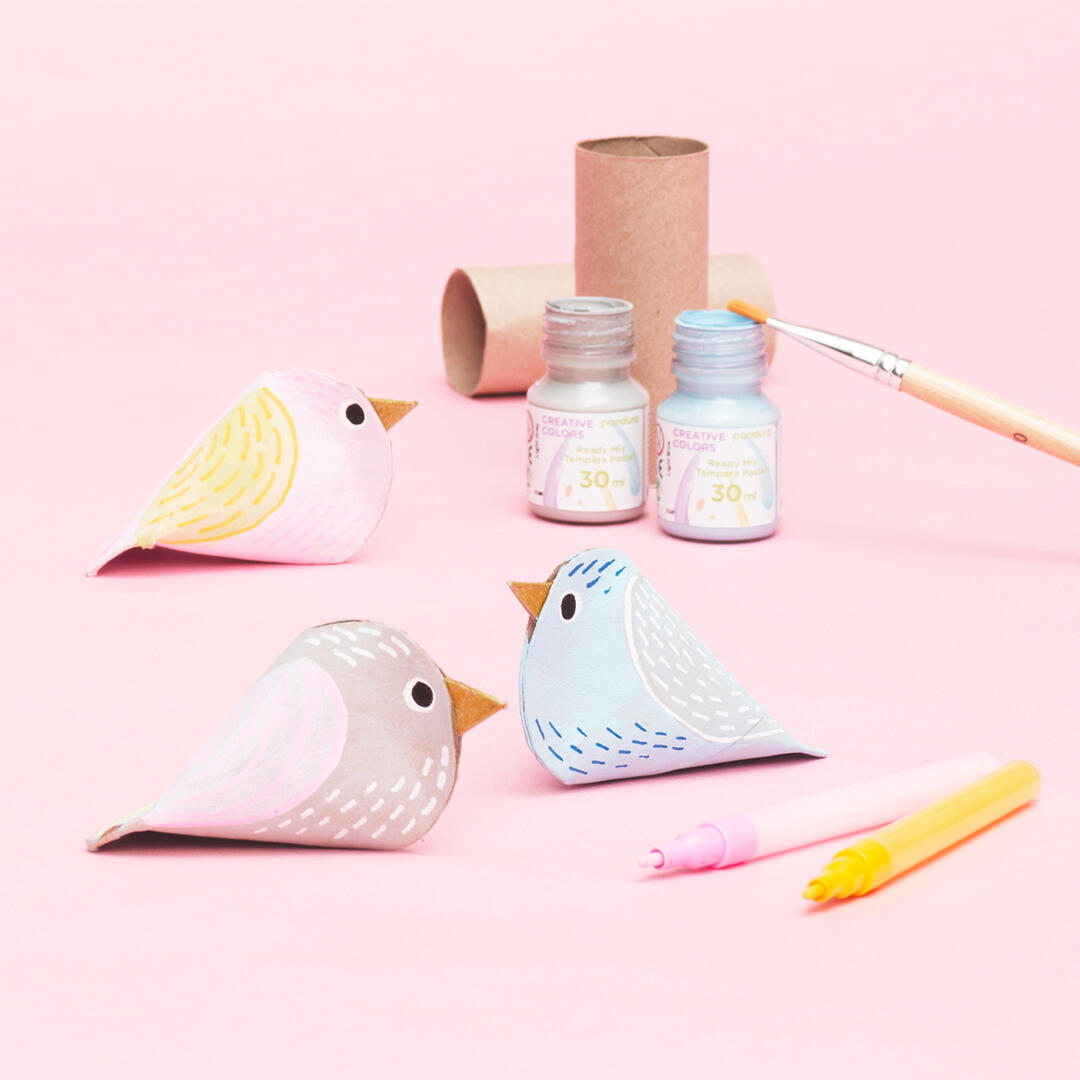 vogeltjes van toiletrollen