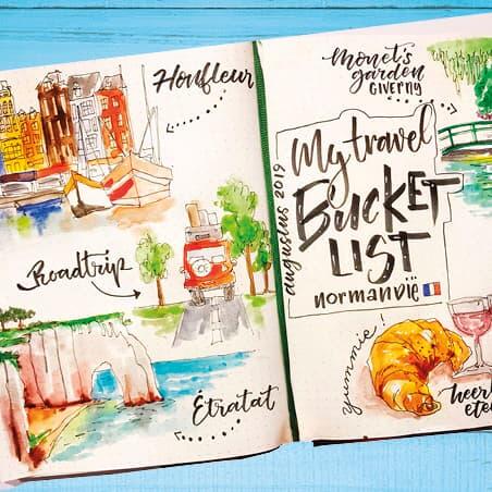 bullet journal travel bucketlist