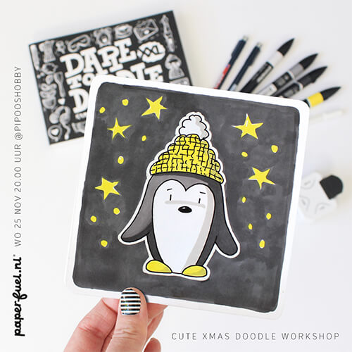 cute Xmas doodle met alcoholmarkers