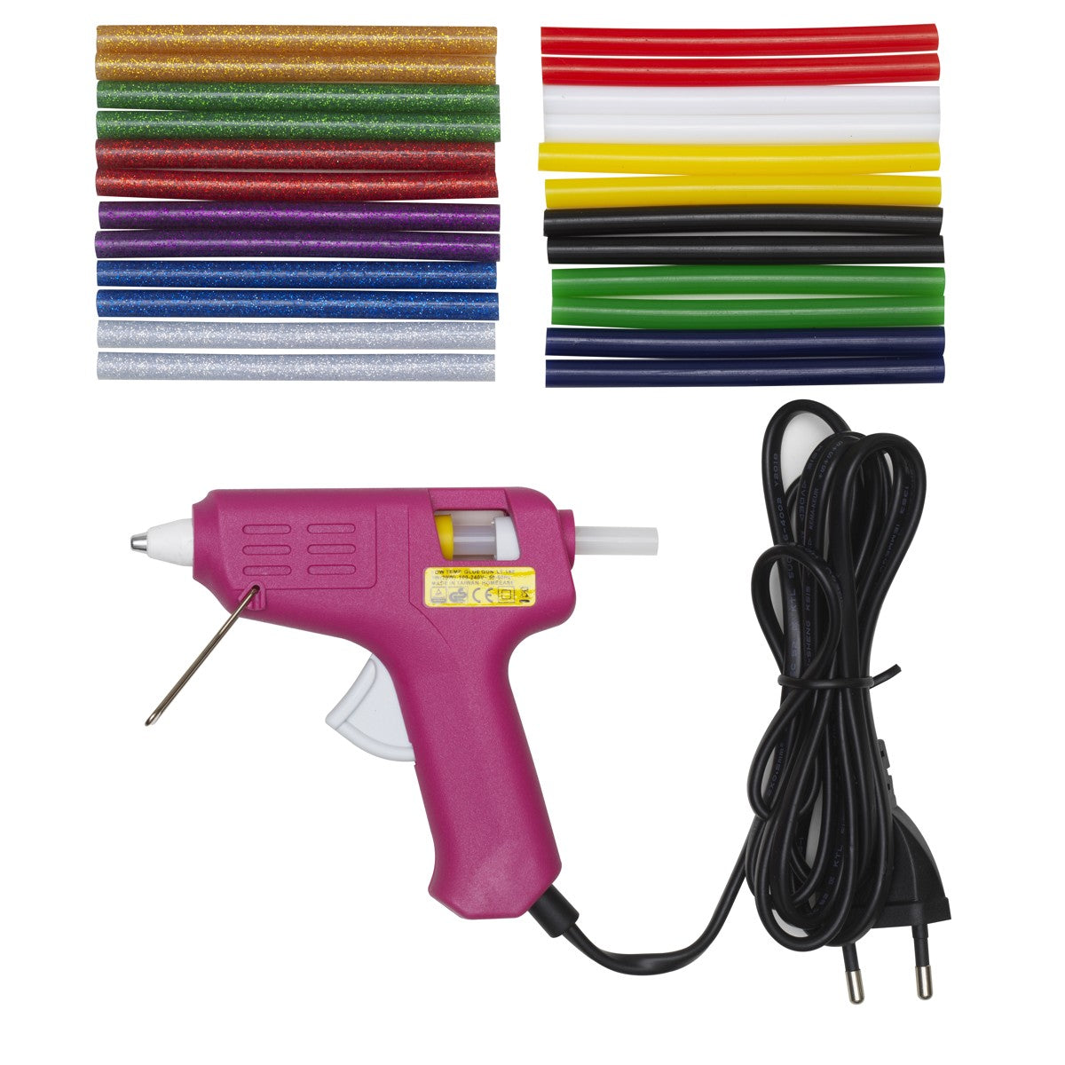 Lijmpistool - mini - lage temperatuur - inclusief 24 gekleurde lijmsticks