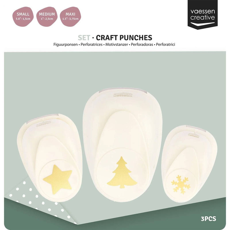 Vaessen Creative figuurpons set - kerst - 3 stuks