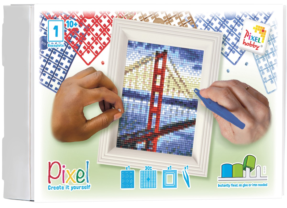 Pixelhobby set met lijst - Golden Gate Bridge