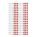 Strass stickers - 216 stuks - rood en transparant