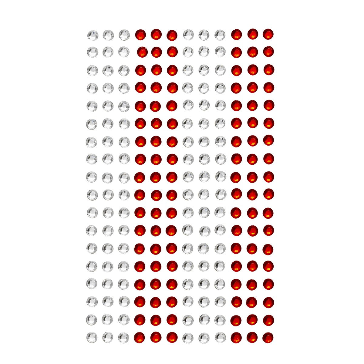 Strass stickers - 216 stuks - rood en transparant