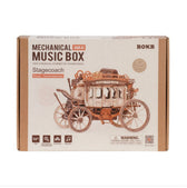 Robotime houten 3D puzzel - muziekdoos Stage Coach