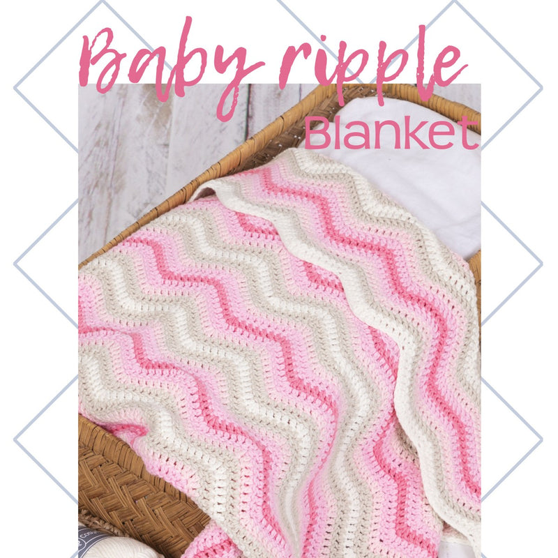 haakpakket baby ripple deken - roze