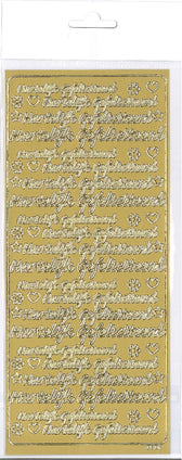 Stickers - 2 vellen - goud/zilver - Hartelijk Gefeliciteerd