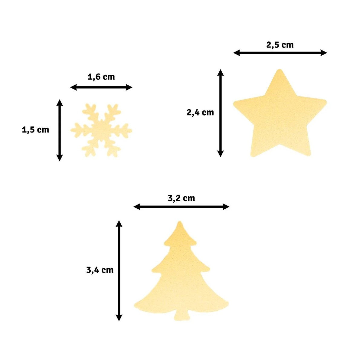 Vaessen Creative figuurpons set - kerst - 3 stuks