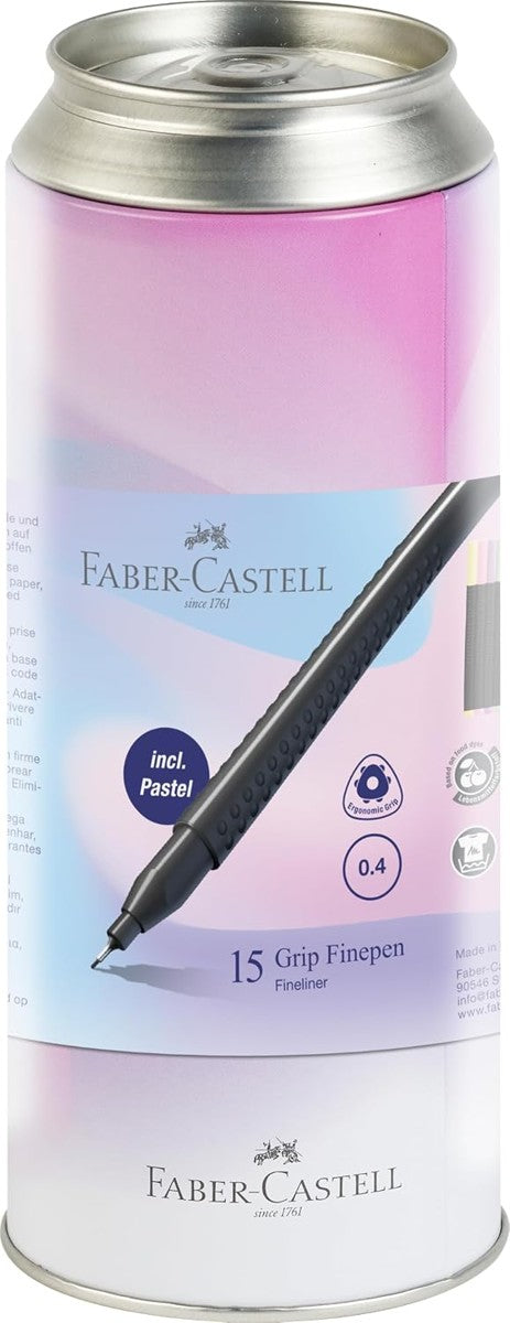 Faber-Castell fineliners - Fine Grip - blik met 15 stuks
