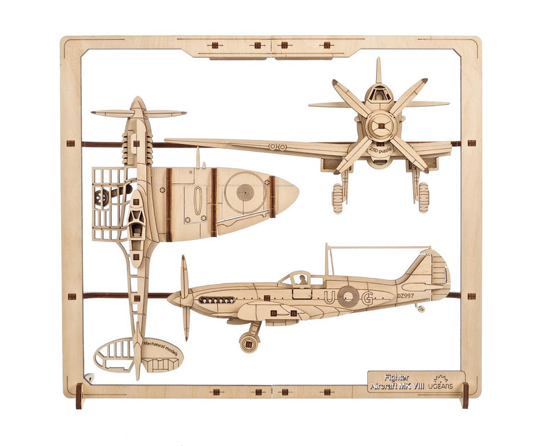 Ugears houten 2.5D puzzel - Fighter Aircraft