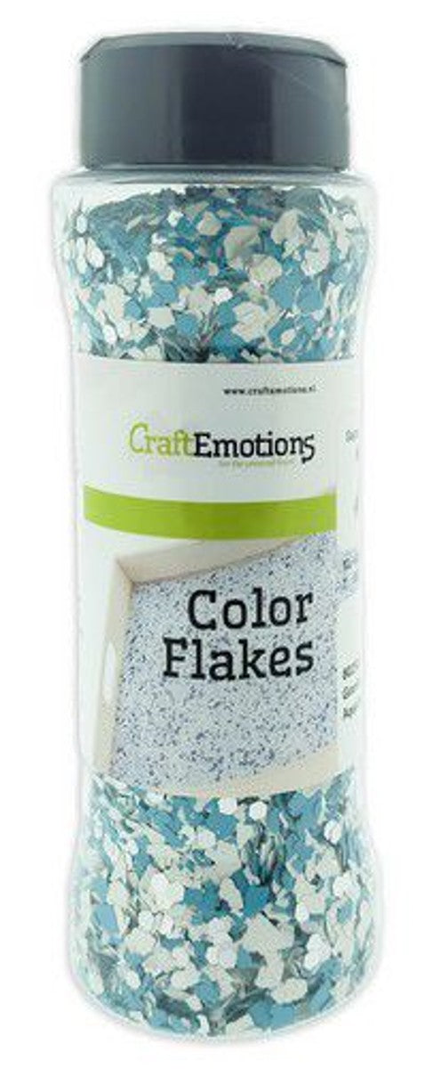 CraftEmotions Color Flakes - blauw en wit