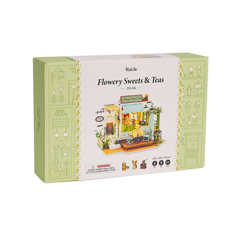 Robotime miniatuur DIY kit - Flowery, Sweets & Tea's