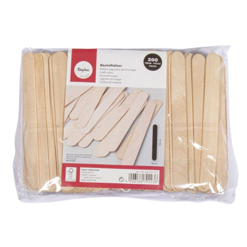 Knutselhoutjes - 18x150 mm - 200 stuks