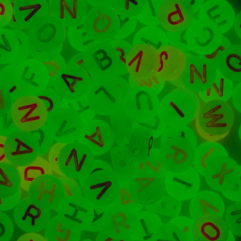 Kralenmix - letters - glow-in-the-dark