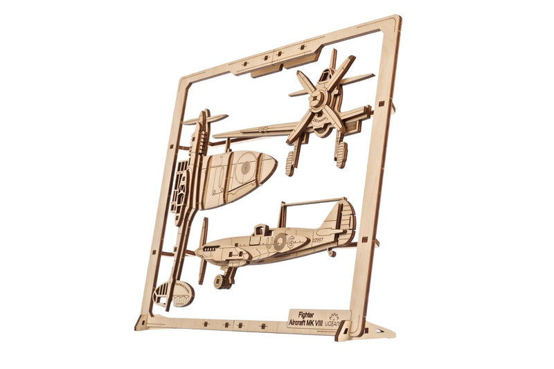 Ugears houten 2.5D puzzel - Fighter Aircraft