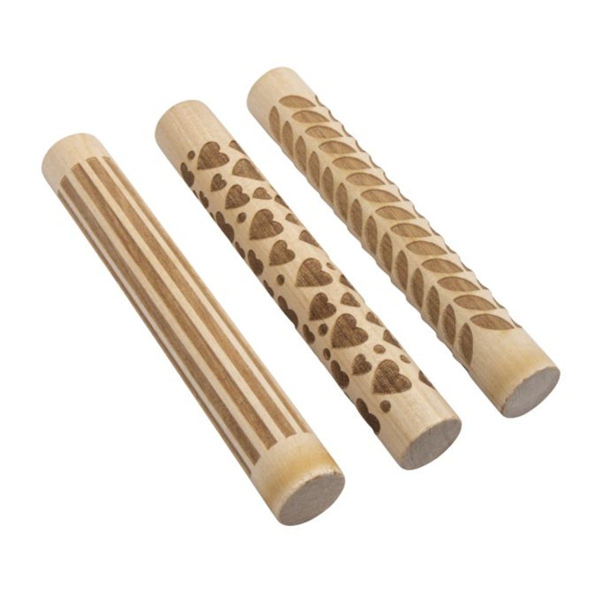 Houten motiefroller - 11 x 1,5 cm - love