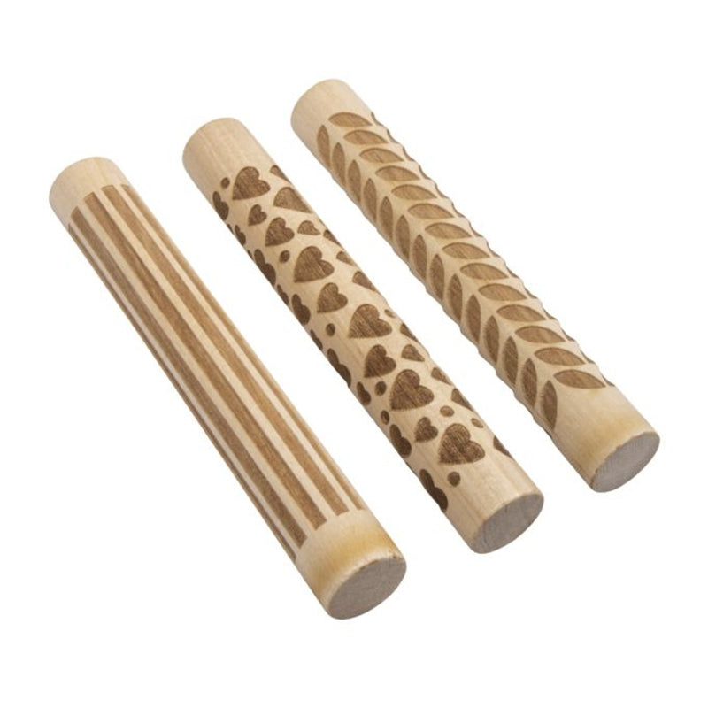 Houten motiefroller - 11 x 1,5 cm - love
