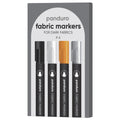 Panduro textielstiften set - 4 stuks - naturel en metallic