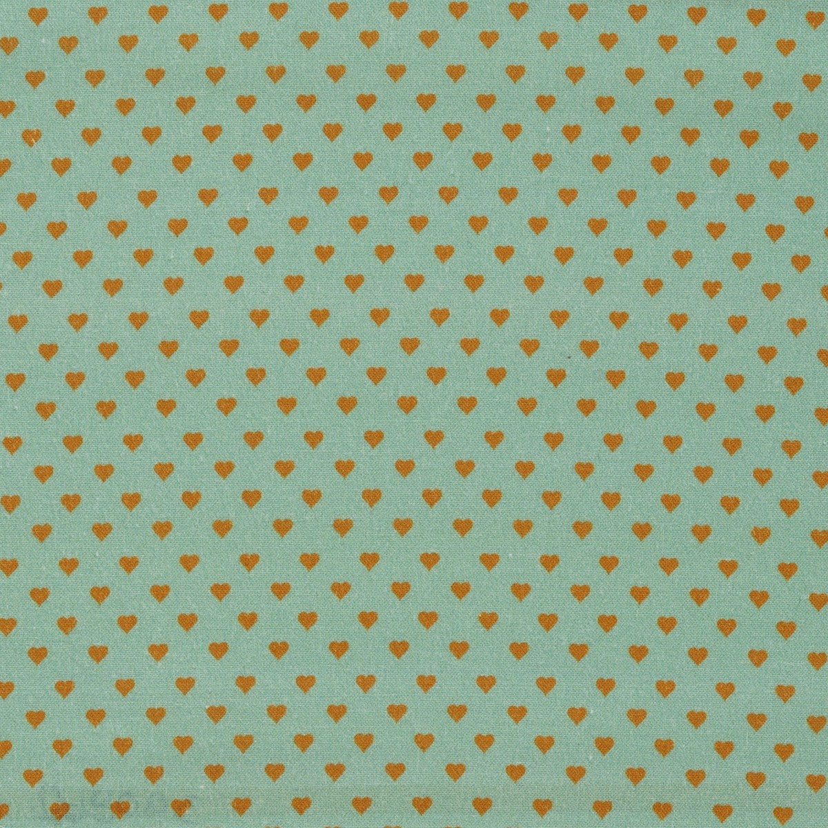 Stof katoen - 50x70 cm - hartjes aqua