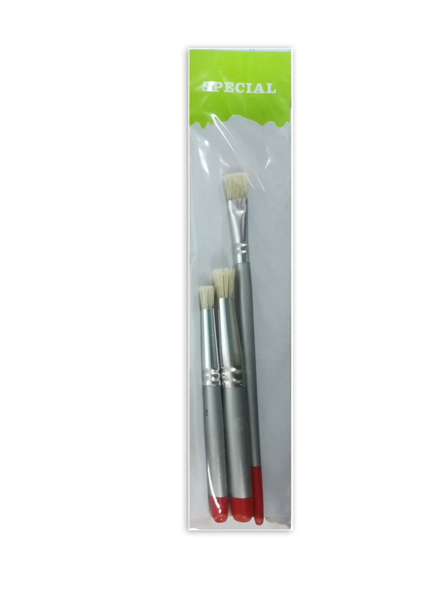 Tamponeerkwasten set + platte kwast