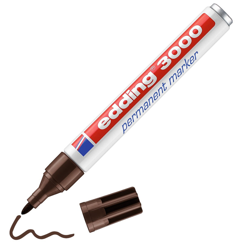 edding 3000 permanent marker - 1,5 tot 3 mm - donkerbruin