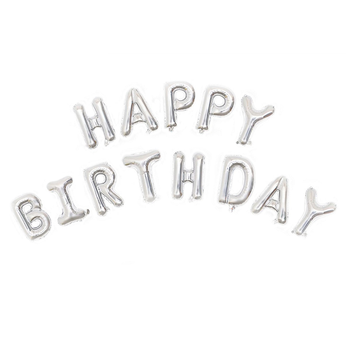 folie ballonnenset - happy birthday zilver