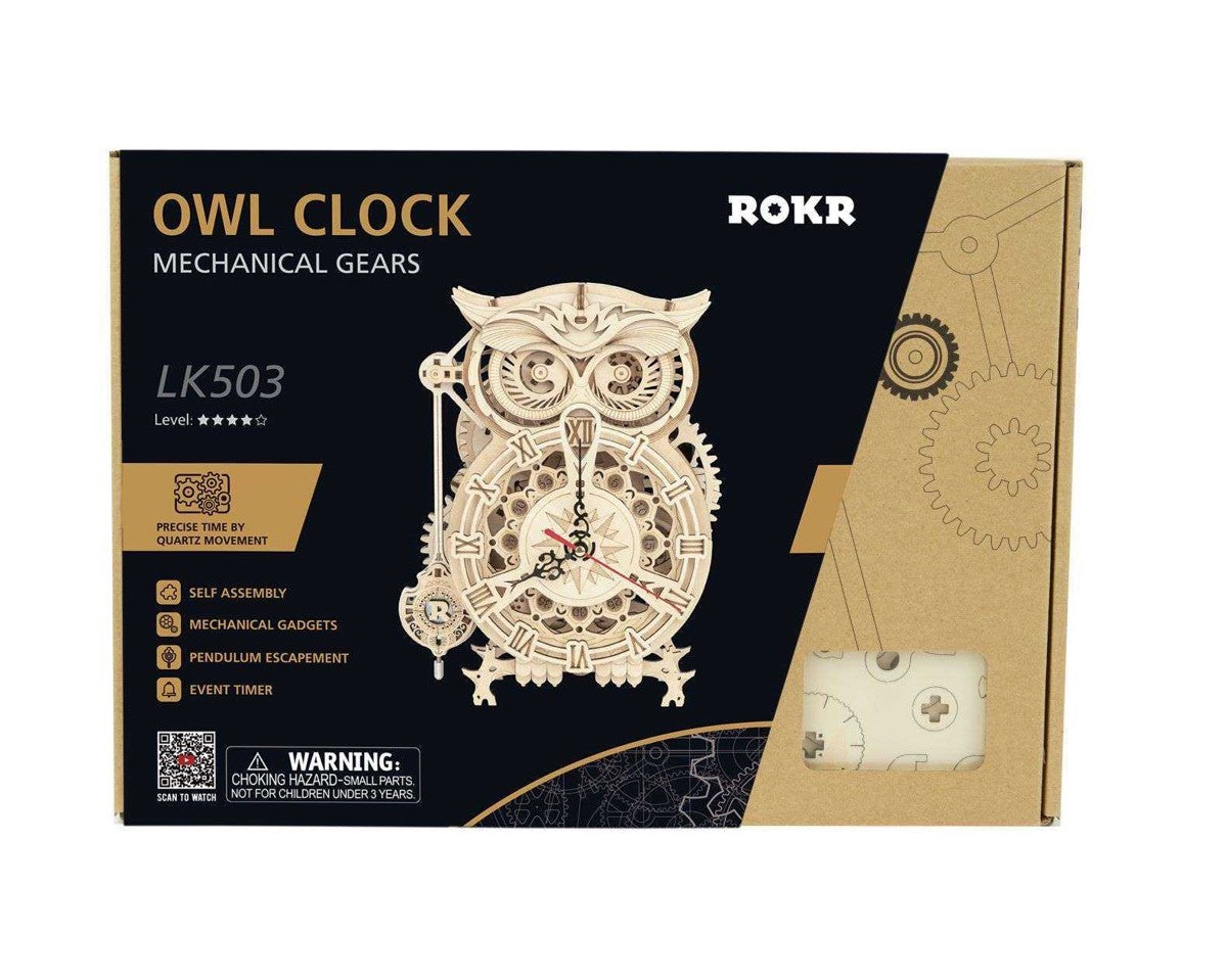 Robotime houten 3D puzzel - Owl Clock    