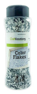 CraftEmotions Color Flakes - zwart en wit