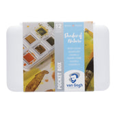 van Gogh aquarelverf pocket box - 12 halve napjes - natuurtinten