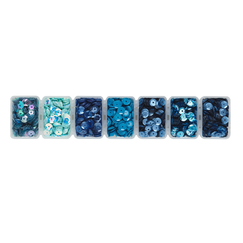 Pailletten - blauw tinten