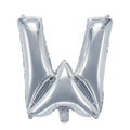 Letterballon zilverkleurig - 32 cm - W