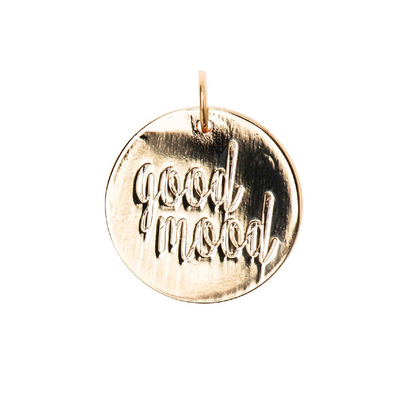 Mix It Up - hanger "good mood" 17 mm - goudkleurig