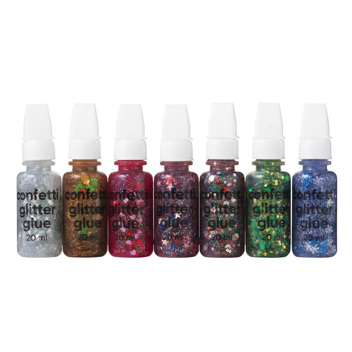 Glitterlijm 7x20 ml - mix