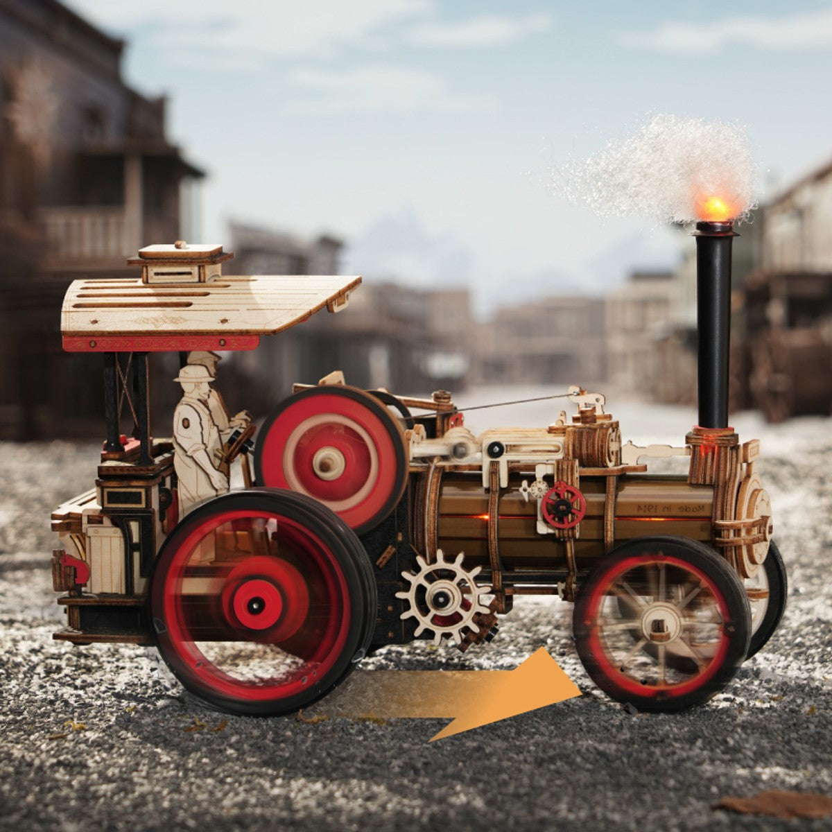 Robotime houten 3D puzzel - Steam Engine