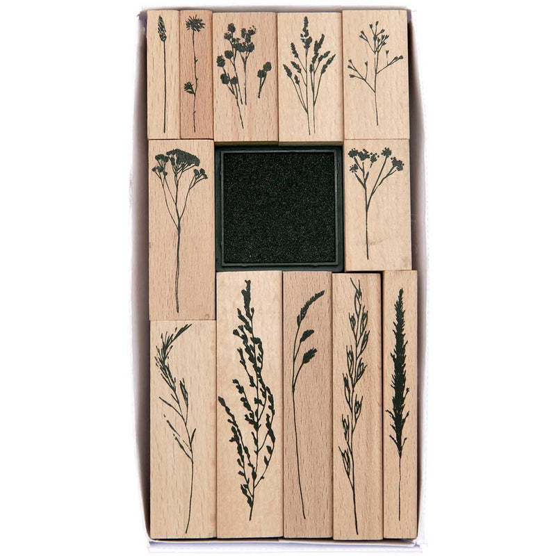 stempelset - wilde bloemen 12 stempels