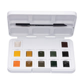 van Gogh aquarelverf pocket box - 12 halve napjes - natuurtinten