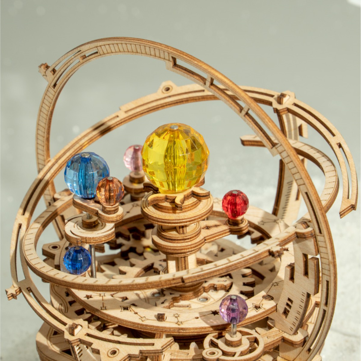 Robotime houten 3D puzzel - muziekdoos Night Planetarium   