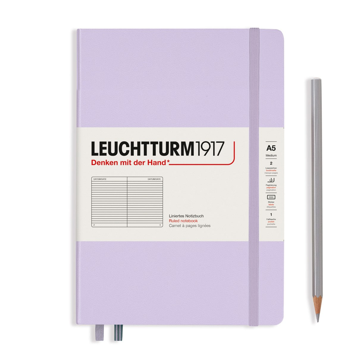 LEUCHTTURM1917 - notebook A5 - lijntjes - lila