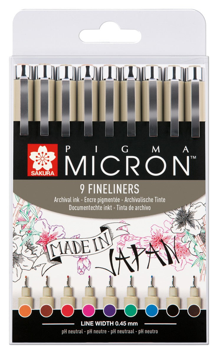 Sakura Pigma Micron - 05 etui - 9 kleuren