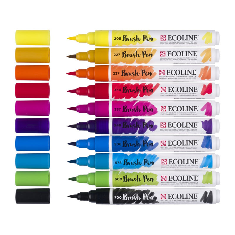 Ecoline Brush Pen set - 10 stuks - primair