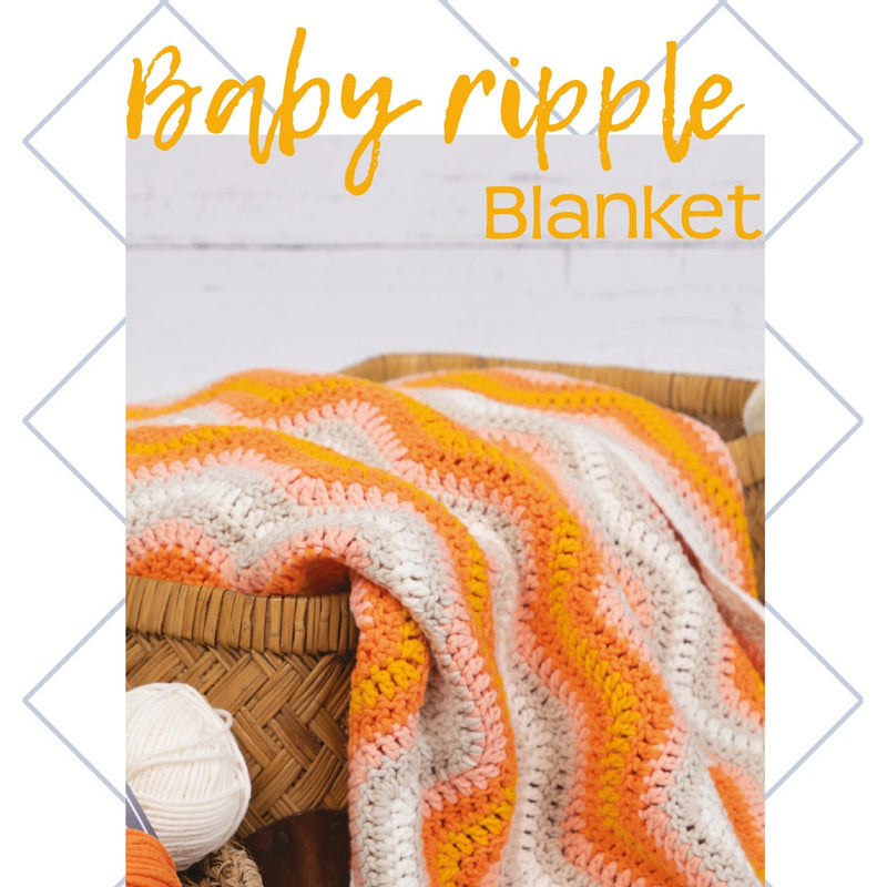 haakpakket baby ripple deken - oranje