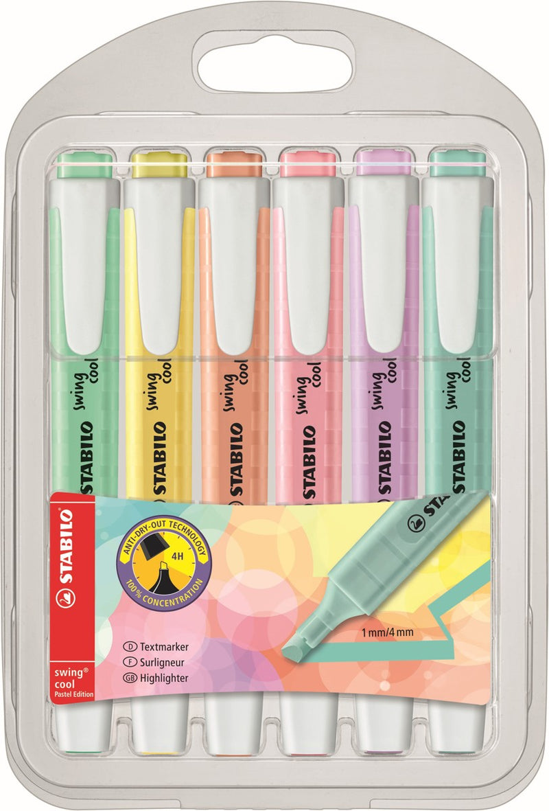 STABILO Swing Cool highlighters - 6 stuks - pastel