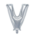 Letterballon zilverkleurig - 32 cm - V