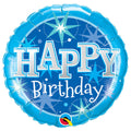 folie ballon 45 cm - happy birthday blauw
