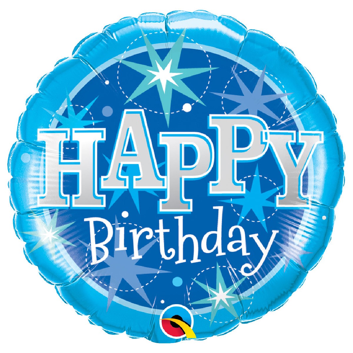 folie ballon 45 cm - happy birthday blauw