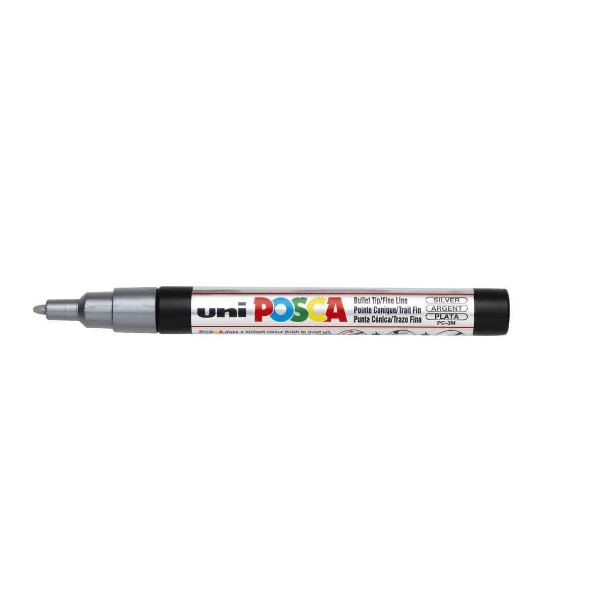 POSCA acrylmarker - fijn PC-3M - 0,9-1,3 mm - zilver