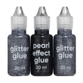 Glitterlijm 3x20 ml - zwart
