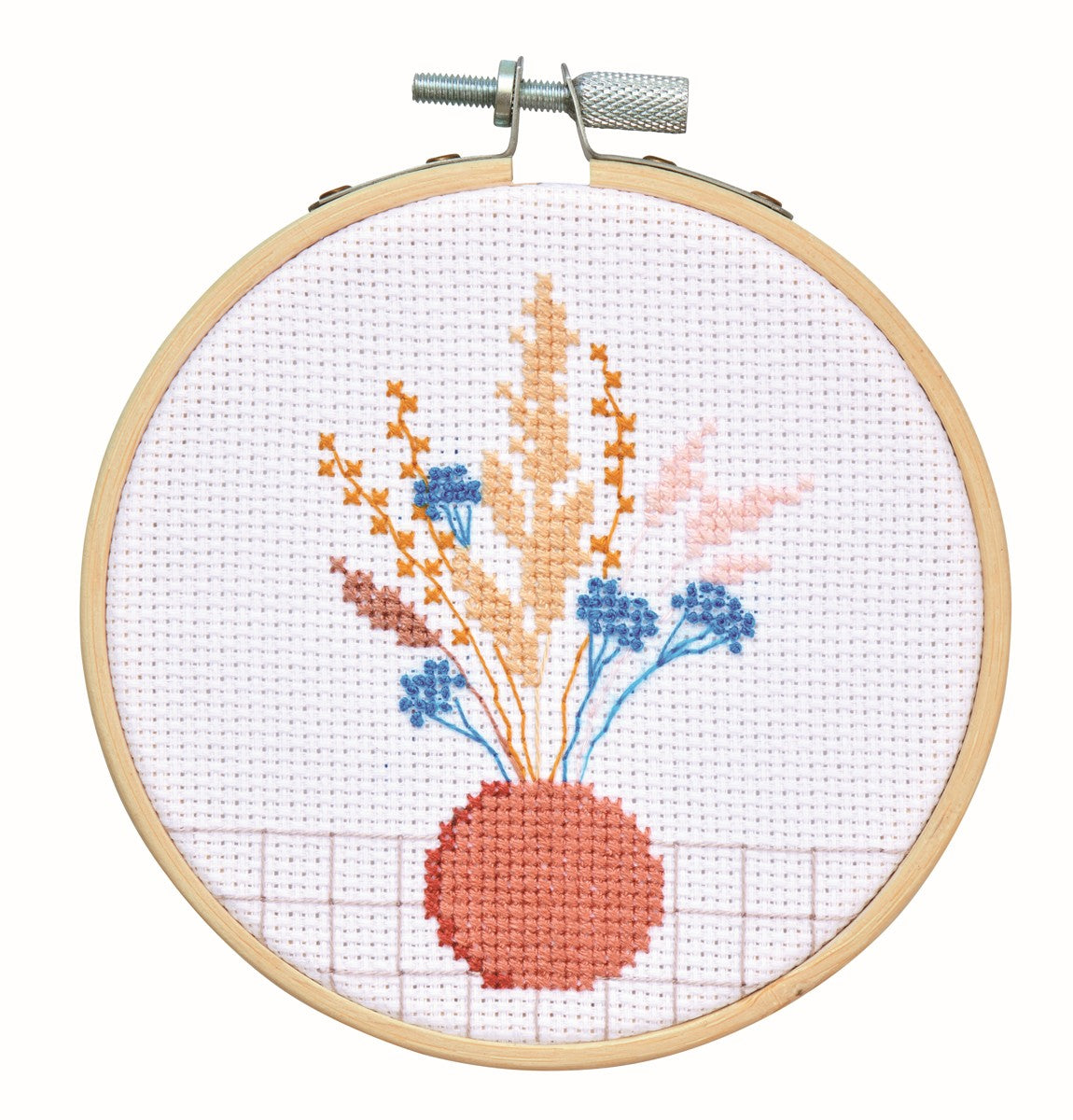 Borduurpakket mini - 10 cm - gedroogde bloemen