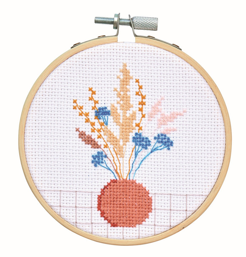 Borduurpakket mini - 10 cm - gedroogde bloemen