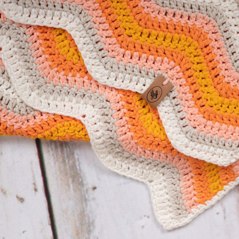 haakpakket baby ripple deken - oranje
